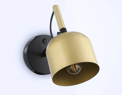 Бра с выключателем TR97102 Ambrella light золотой на 1 лампа, основание чёрное в стиле современный лофт  фото 2